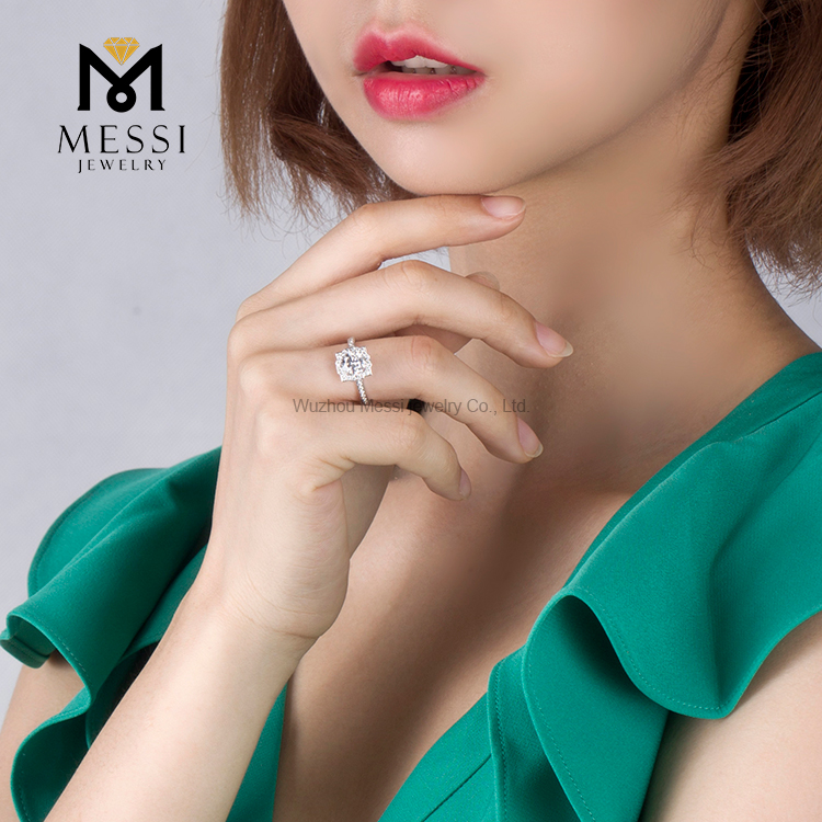 Moissanite Anillo de bodas 14k oro blanco 1ct anillo de bodas de oro