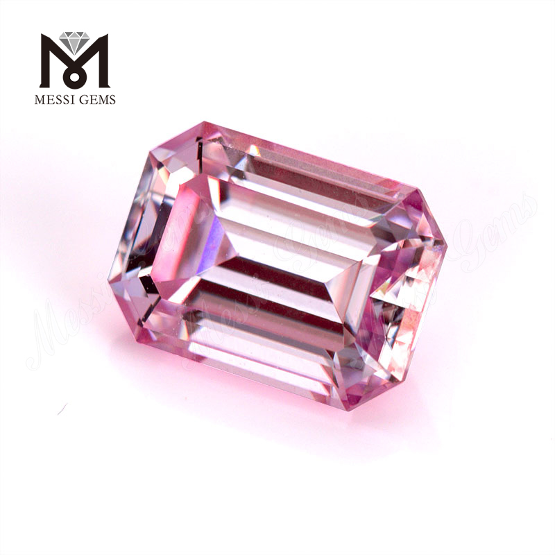 Precio de fábrica, 1 quilate, 6,5x5mm, piedra de moissanita VVS rosa, corte esmeralda para la fabricación de joyas