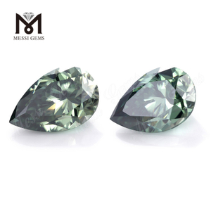 Moissanite sintético corte pera verde 8*12mm