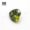 Piedra preciosa suelta Corte de corazón 9 mm Juego de colores o fuego Circonita cúbica verde oliva