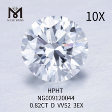 Diamante de laboratorio redondo D VVS2 3EX de 0,82 quilates 
