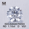 1,10 quilates D VS1 Redondo BRILLIANT EX Corte diamantes cultivados ecológicamente