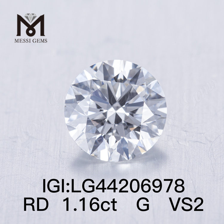 Diamantes cultivados en laboratorio IDEAL 2EX redondos G VS2 de 1,16 quilates 1 quilate