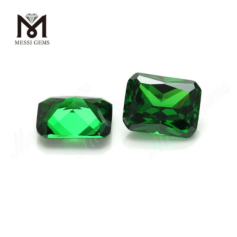 Piedras preciosas de circonita cúbica verde de zirconia cúbica de 8x10mm con corte octágono más vendido