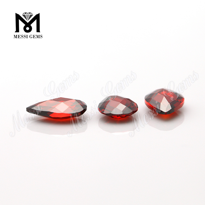Piedra de zirconia cúbica granate pera doble briolette de 8x12 mm