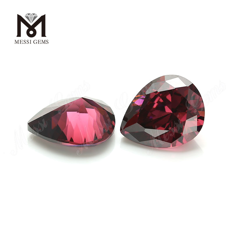 Venta al por mayor Pera suelta Forma 10 x 12 mm CZ rodolita Cubic Zirconia Stone