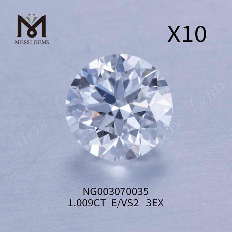 Diamantes cultivados en laboratorio sueltos al por mayor 1.009ct redondo E VS2 EX CUT