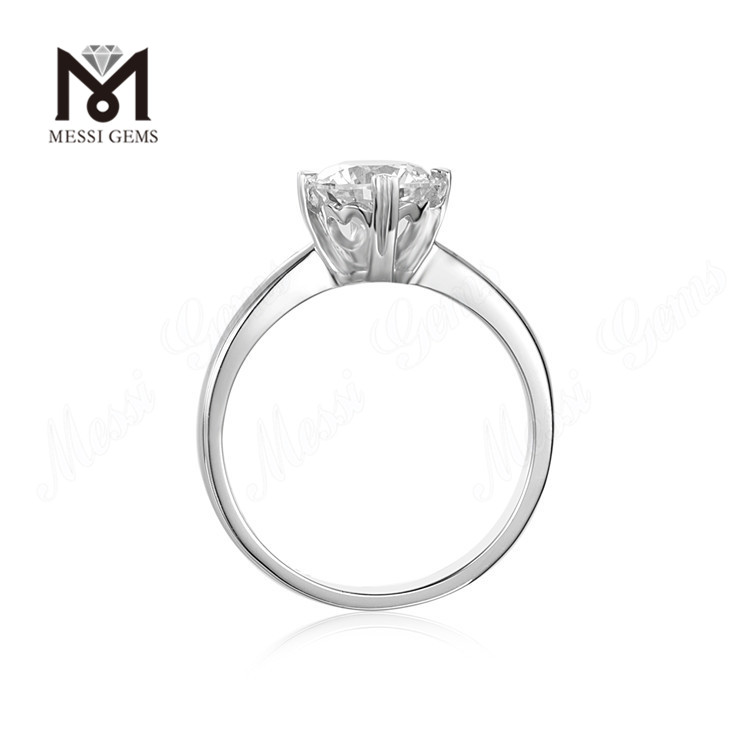 Messi Gems 1 quilate D color moissanite diamante boda 925 anillos de plata esterlina para mujeres