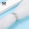 Messi Gems anillo de plata de ley 925 con diamante moissanite de 1,5 quilates para mujer