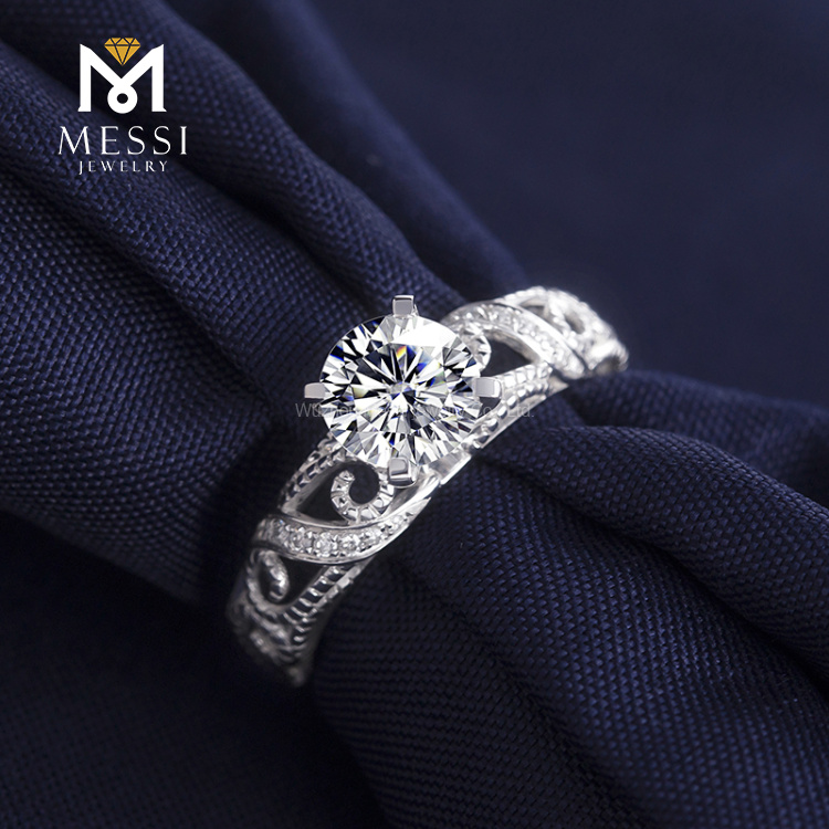 14k 18k oro blanco compromiso 1Carat VVS DEF moissanite anillo anillo de bodas Personalizado