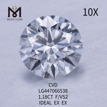 1,18 quilates F VS2 Redondo BRILLANTE IDEAL Corte CVD laboratorio hecho diamante costo