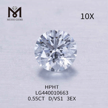 0.55CT D/VS1 diamante de laboratorio de corte redondo 3EX diamante cultivado en laboratorio precio al por mayor