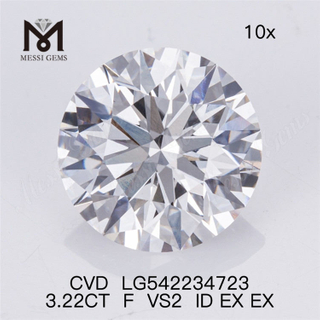 3.22ct f color 3ct diamantes sintéticos sueltos precio redondo CVD diamante precio al por mayor