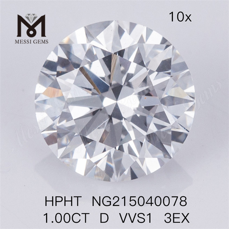 Diamantes de laboratorio brillantes redondos 3EX HPHT 1.00CT D VVS1