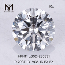 0.7CT HPHT Diamante hecho por el hombre D VS2 ID EX EX Diamantes de laboratorio 
