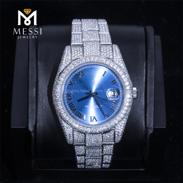 Las mejores marcas de diseño personalizado Luxury ice out hombres mujeres reloj DEF vvs moissanite watch