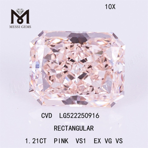 1.21CT RECTANGULAR ROSA VS1 EX VG VS CVD diamantes rosas cultivados en laboratorio LG522250916