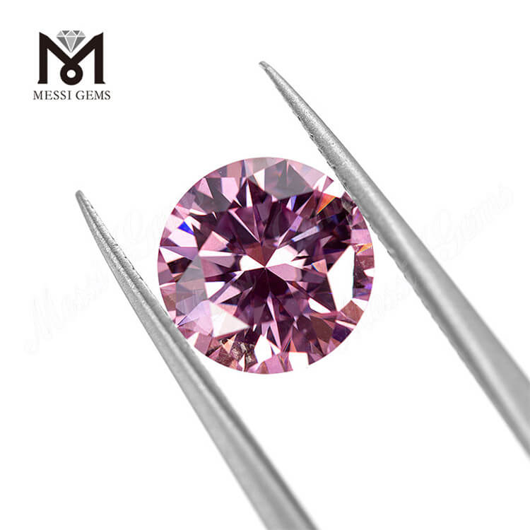 Certificado GRA Calidad superior 1 quilate Precio al por mayor Piedra preciosa de forma redonda de moisonita rosa para joyería