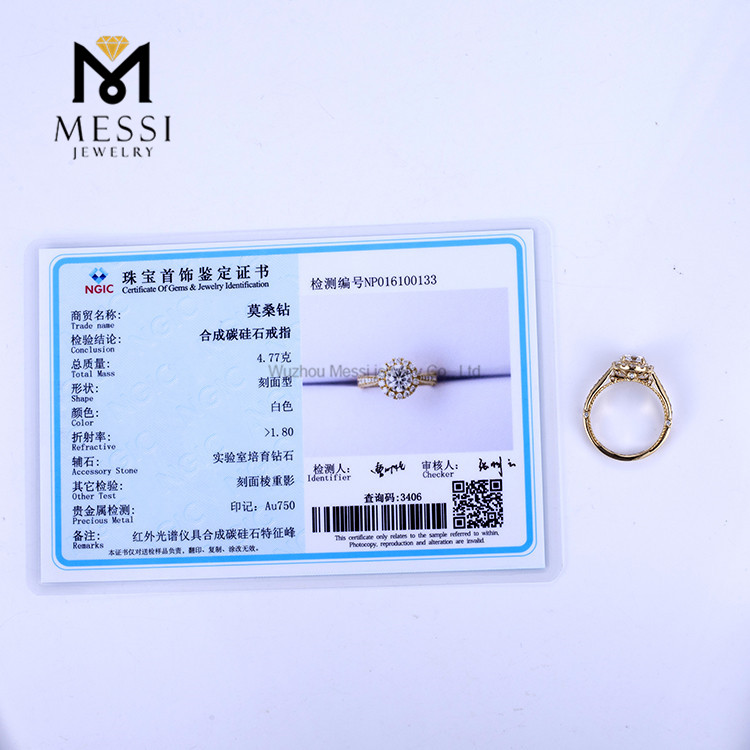 oro blanco amarillo 14K 18K oro forma de flor moda HPHT Lab Craeted Diamond Ring