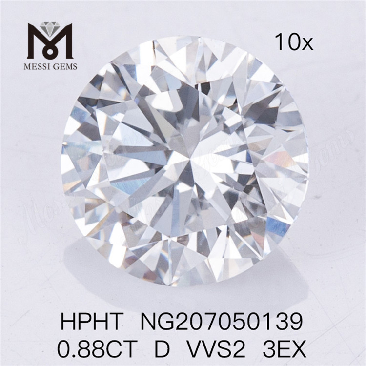  0.88CT D VVS2 3EX Diamante de laboratorio HPHT Diamante hecho por el hombre
