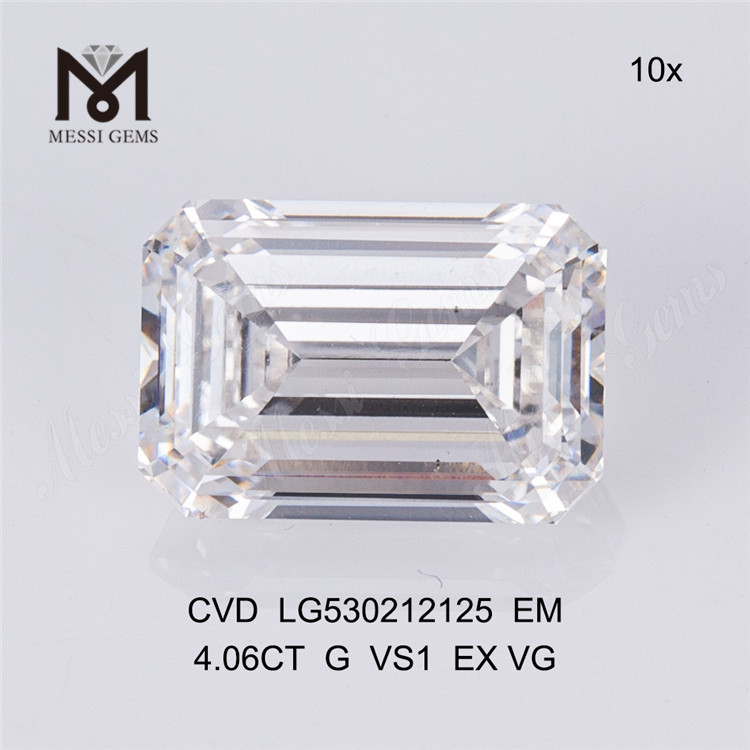 4.06ct G cvd diamante VS1 EMERALD CUT diamante cultivado en laboratorio en oferta