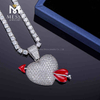 Corazón & Flecha Hip-Hop rapero Moissanite colgante de piedra para la venta