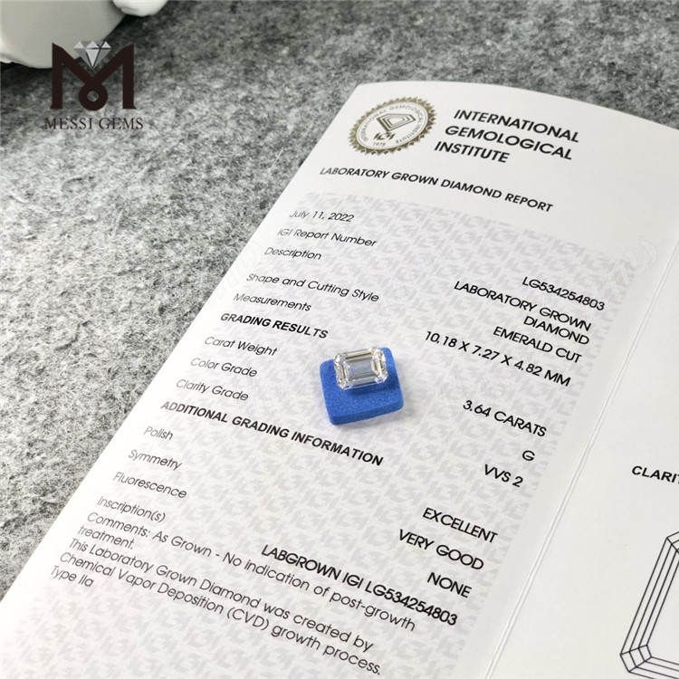 3.64CT G VVS2 EX VG EM mejores diamantes de laboratorio en línea CVD LG534254803