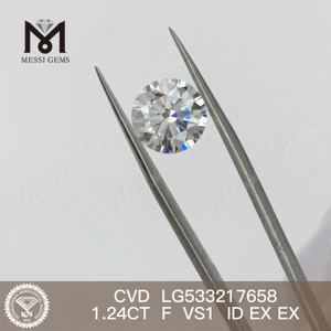 1.24ct F redondo cvd diamante hecho por el hombre vs RD cvd precio de fábrica del diamante