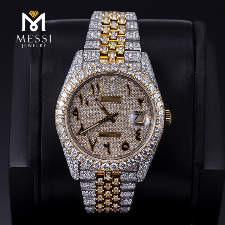 Reloj de diamantes Moissanite, relojes deportivos para hombre de negocios, relojes suizos para marido