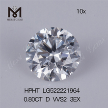 Diamante sintético de corte brillante DEF 0.8 quilates Diamante cultivado en laboratorio D VVS2 3EX Precio por quilate