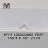 1.58ct D VS1 mejor diamante de laboratorio suelto PERA Diamante de laboratorio suelto brillante al por mayor CVD