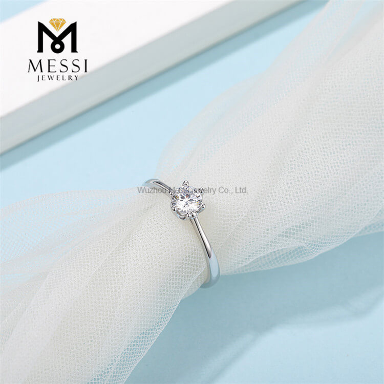 Moissanite Gemstone 925 Anillos de bodas de plata para mujer