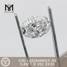 5.45CT D VS1 CVD OV diamantes fabricados al por mayor 丨Messigems LG620446919 