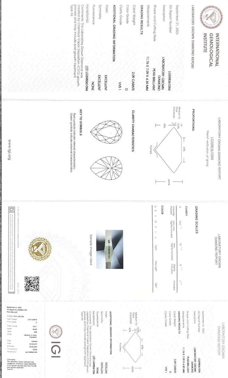 certificado de diamante cvd de 2ct