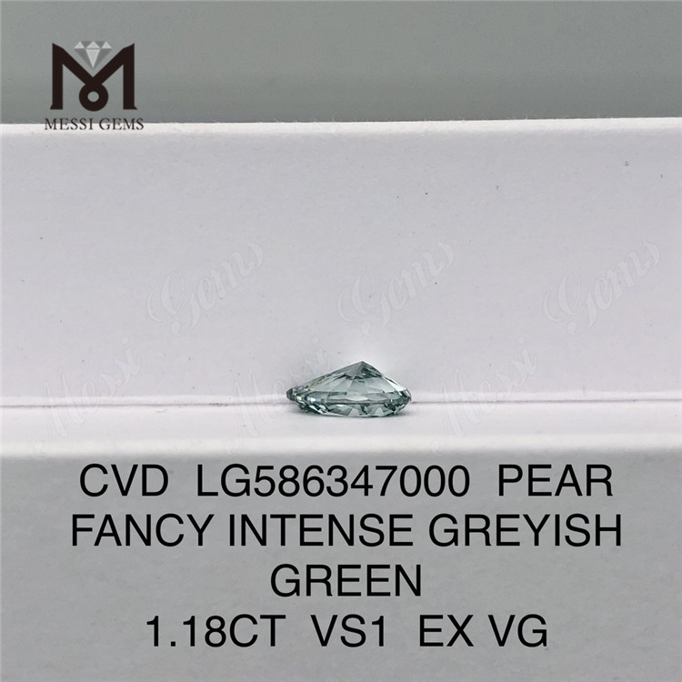1.18CT VS1 EX VG FANCY INTENSO VERDE GRISICO Forma de pera Pera verde Cvd Diamante LG586347000