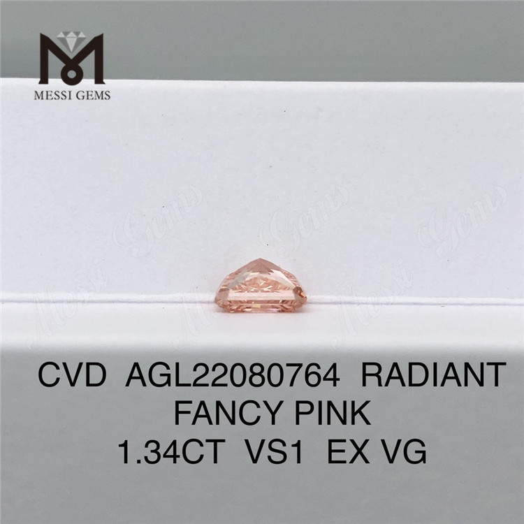 1.34ct diamantes de laboratorio al por mayor rosa RADIANTE FANCY PINK VS1 EX VG CVD AGL22080764