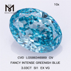 3ct Azul OV Diamante Precio SI1 EX VG FANCY INTENSO VERDE AZUL Diamante CVD LG586346989