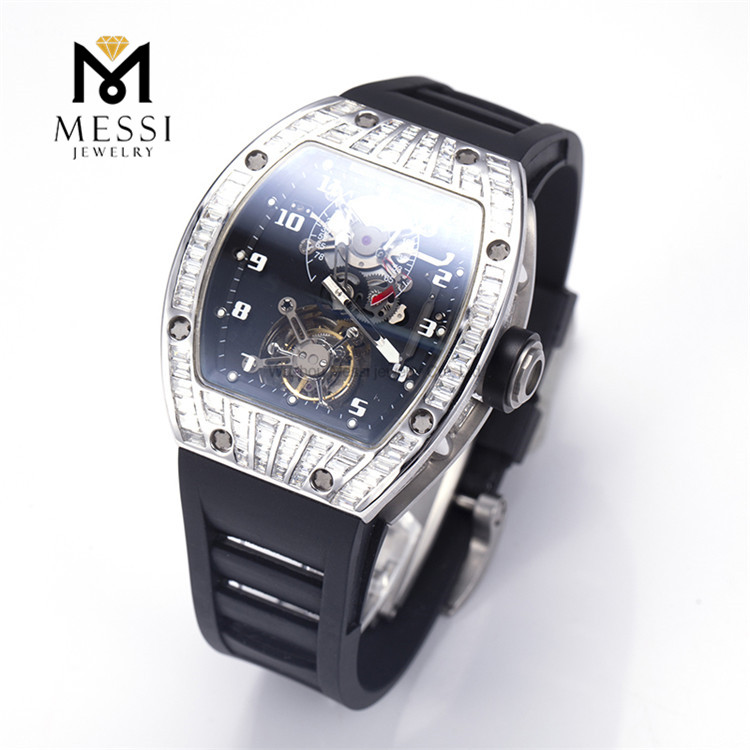 Los relojes de encargo al por mayor de los hombres helados hacia fuera el reloj para hombre de Moissanite de la moda de Moissanite