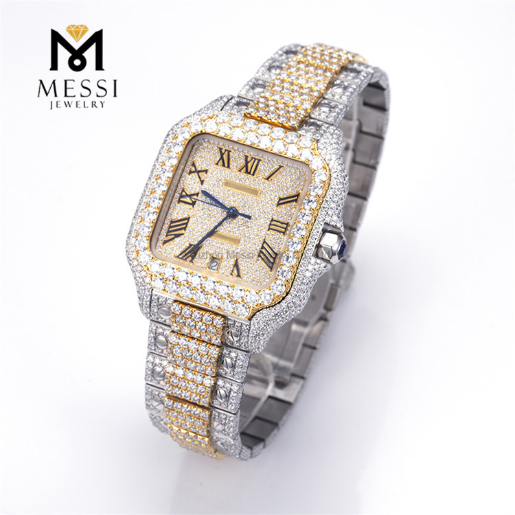 2023 Hip Hop Reloj de diamantes de moissanita personalizado Reloj de lujo VVS Moissanite Iced Out