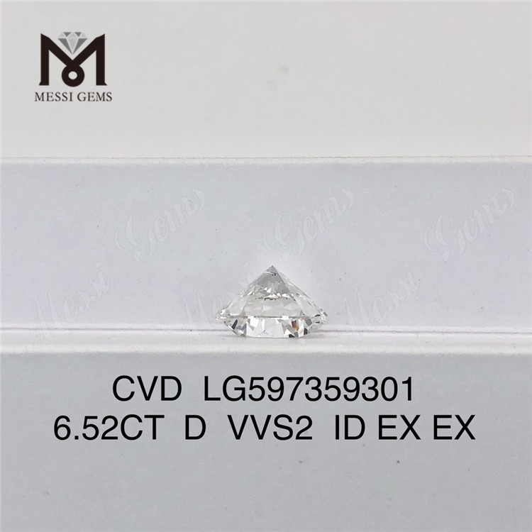 6.52CT D VVS2 ID EX EX CVD diamantes cultivados en laboratorio Su fuente para compras al por mayor LG597359301丨Messigems