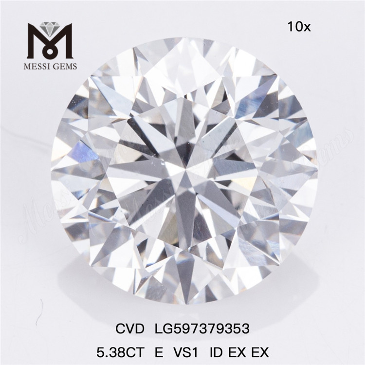 5.38CT E VS1 ID EX EX Diamantes fabricados en laboratorio CVD LG597379353丨Messigems