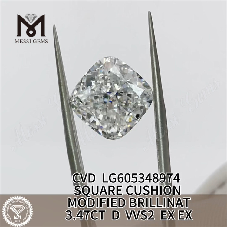 3.47CT D VVS2 COJÍN Diamantes certificados IGI VVS revelando el brillo de la calidad VVS 丨Messigems LG605348974 
