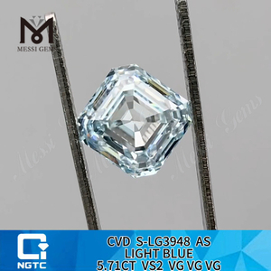 5.71CT VS2 AS LIGHT BLUE diamantes sintéticos a la venta 丨Messigems CVD S-LG3948 