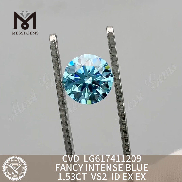 1.53CT VS2 ID FANCY INTENSE BLUE Diamantes de laboratorio con certificación IGI 丨Messigems CVD LG617411209