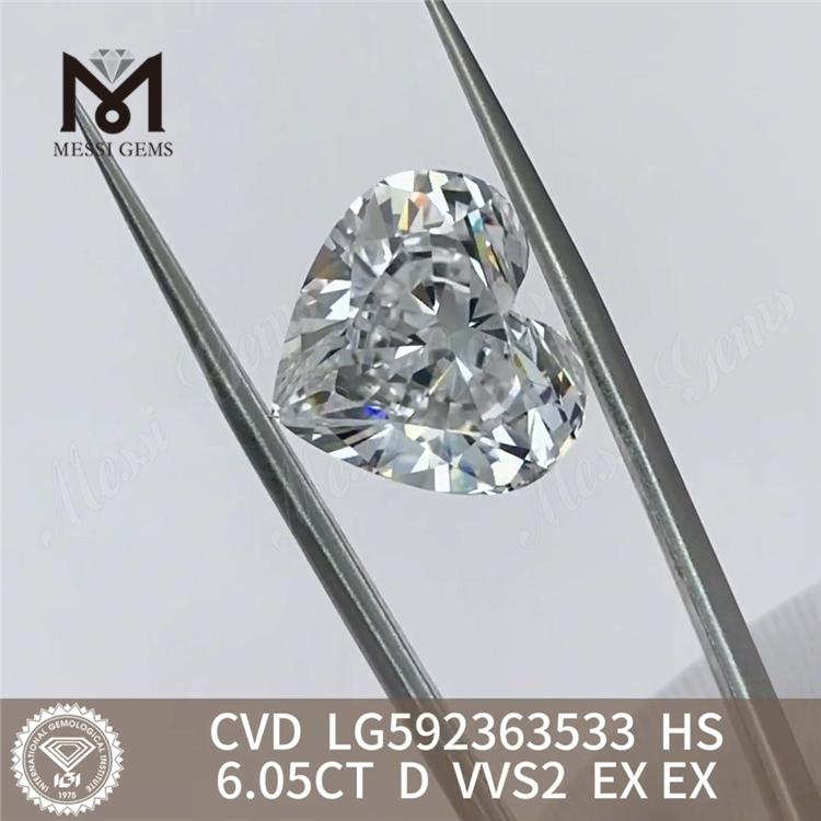 6.05CT D VVS2 EX EX CVD Diamonds HS Su socio para reventa a granel CVD LG592363533 丨Messigems