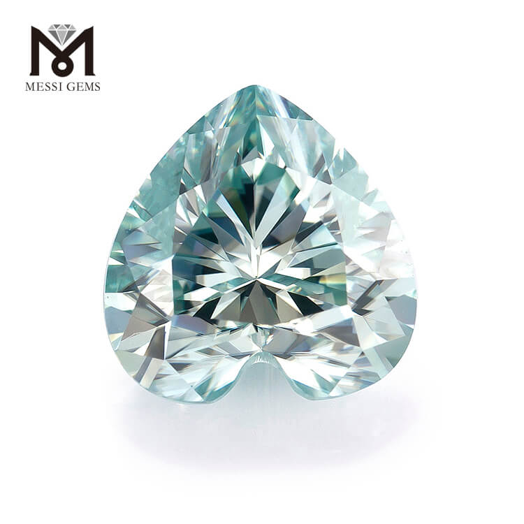 Corte de corazón 8 * 9 mm Teal moisanita suelta proveedor de piedras preciosas al por mayor