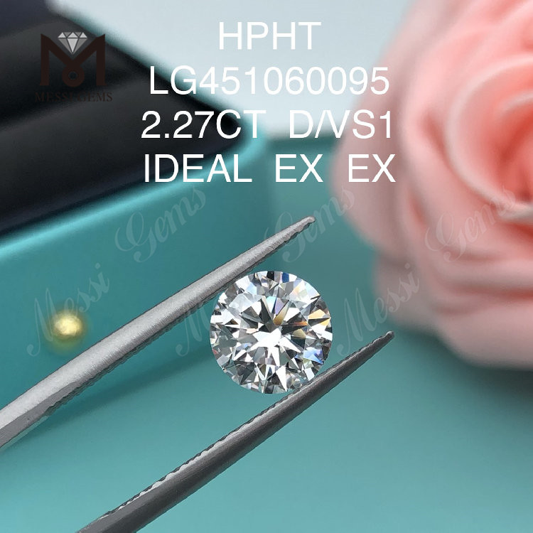 2,27 quilates D VS1 IDEL Grado de corte Diamante redondo CVD cultivado en laboratorio