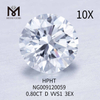 0.80CT blanco D redondo mejores diamantes sintéticos VVS1 3EX
