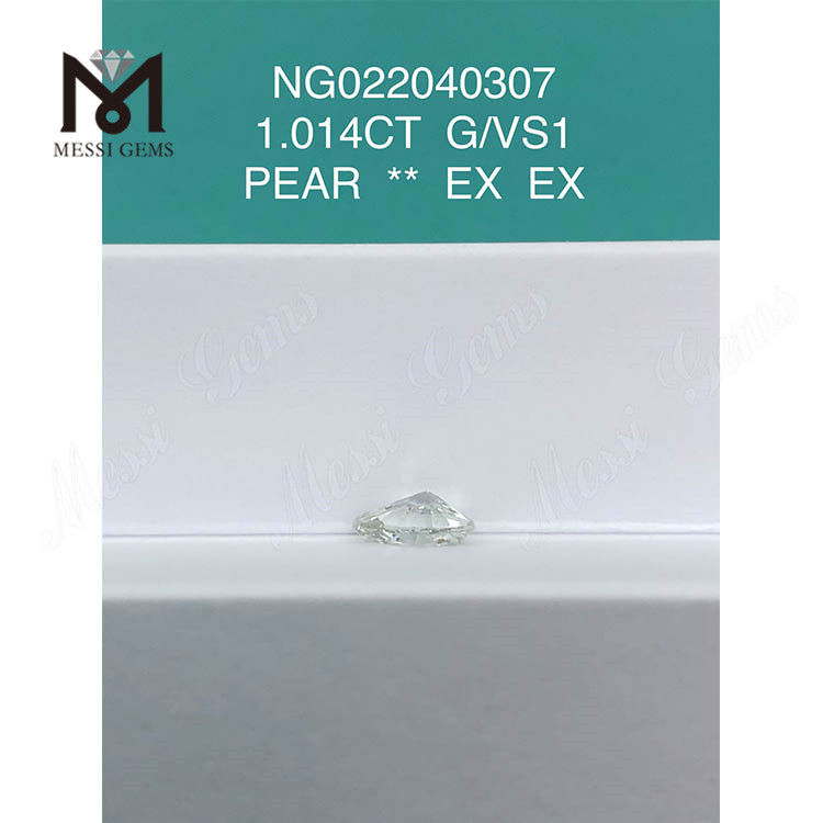 Diamante de pera cultivado en laboratorio suelto al por mayor de 1,014 quilates G VS1