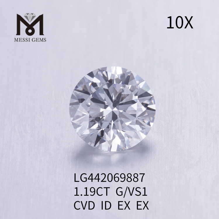 1.19 quilates g VS1 IDEAL Grado de corte Redondo Diamante de laboratorio de 1 quilate